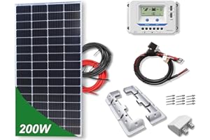VIASOLAR Kit 200W CAMPER 12V Tamaño Compacto panel solar placa monocristalina células PERC de alta eficiencia
