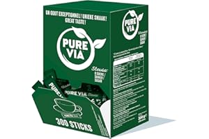 Pure Via Stevia Sticks - Zero Calories, Zero Sugar, 300 Sticks - Natural Alternative to Sugar