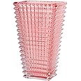 MCMCNCUIU Crystal Vase, Pink Glass Vase, Heavy Duty Glass Vase, Pink Vase, Flower Vase, Large Glass Vase, Modern Decorative Vase for Living Room, Shelf, Mantle, Dining Table, Birthday, 9 Inches