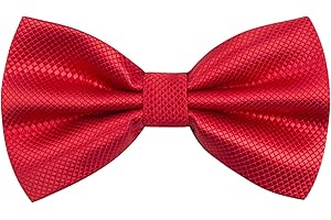 Alizeal Mens Solid Color Bow ties Polyester Pre Tied Wedding Bow Tie