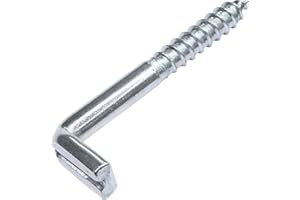 AERZETIX - Juego de 20 - Gancho en forma de L Ø5.2x50mm - tornillo para madera roscado - escarpia para atornillar - alcayatas con rosca - C47887