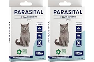 Zotal Parasital Collar Antiparasitario para Gatos - Pack 2 Collares - Protección de hasta 4 Meses con Aceites Esenciales Naturales - Repele Mosquitos, Pulgas y Garrapatas