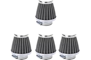 Mintice 4 Pezzi 38mm Filtro Aria di Moto Nero Motociclo Filtro Aspirazione Aria Sostituzione Universale Fredda Presa D'aria Filtro Turbo Pulita Sfogare Veicolo