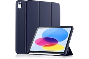 Vobafe Etui na iPada 10. generacji 2022, etui na iPada 10 z elastycznym tyłem TPU i potrójną podstawką, pokrowiec ochronny z uchwytem na rysik do iPada 25.9 cm, automatyczne budzenie/uśpienie,