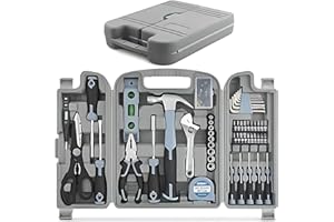 Hi-Spec set di attrezzi Grigio per il fai da te, per il giardinaggio, il garage ed i lavori di casa da 53 pezzi. Set di strumenti essenziali per le riparazioni domestiche ed i lavori casalinghi