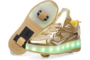 YGZZHK Pattini a rotelle for ragazze con LED, scarpe for ragazzi con ruote, scarpe for bambini luminose ricaricabili tramite USB, pattini a rotelle, scarpe da skateboard, scarpe da ginnastica for bambini all