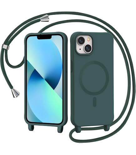 Coque Magnétique Avec Cordon Pour IPhone 13/14 CaseLover - Transparente, Compatible MagSafe, Collier Réglable Or