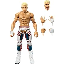 Mattel WWE Elite Action Figure & Accessories, 6-inch Collectible Cody Rhodes With 25 Articulation Points, Life-Like Look & Swappable Hands