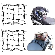 Rete Per Casco Moto 25x25cm - Con 6 Ganci Per Auto, Bici O Portapacchi - Foto 4