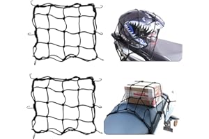 JUHONNZ Red para Casco de Motocicleta, 2 Pcs Elásticos para Equipaje de Moto Maletero y Bicicleta, Elastica Araña de Carga Con Ganchos, Negro 30 * 30cm