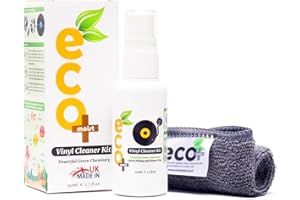 Ecomoist Kit de Nettoyage en Vinyle 50 ML avec Serviette Fine en Microfibre, Fabriqué au Royaume-Uni - Produit Vert