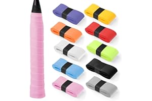 Arvoni 10 Pièces Ruban de Raquette Grip, Grip de Tennis Antidérapant, Grip de Remplacement Raquette, Anti Slip Absorbante Racket Grip, pour Tennis Raquette de Badminton Squash