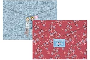 Miquelrius - Pack de 4 Sobres A4 de Polipropileno, Cierre Clic, Jordi Labanda, Colección Best Friends y Flowery