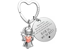 FABACH Beste Freundin Schlüsselanhänger Schutzengel mit Herz und Gravur - Beste Freundin Geschenke Schlüsselanhänger - Beste Freundinnen Geschenk Engel Glücksbringer Beste Freundin