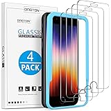 OMOTON [4 Stück Glasfolie Kompatibel mit iPhone SE 2022/iPhone SE 2020/ iPhone 8/7/6/6s, iPhone SE 3 Schutzfolie mit Position