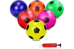 Ynanimery Small Footballs for Kids, Soft Sports Balls with Pump-Playground Ball Inflatable Football for 3-6 Kids, Indoor Outdoor Play Beach, Park, Swimming Pool Party Foam Footballs Multipack
