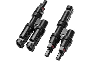 URAQT T Solari Cavo Connettori, 1 Paia 2 a 1 Connettori Solari da Cavo per Pannelli, IP67 Impermeabile MFFF/FMMM, Pannello Solare Branch Cavi Fotovoltaici Connettore