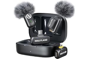 Hollyland Lark A1 (2TX+2RX+Case) Micrófono Inalámbrico para iPhone/USB-C | Audio de Estudio Rico en Detalles, Conexión Estable de 200 m, Triple Reducción de Ruido, Larga Autonomía, Vlog, TikTok