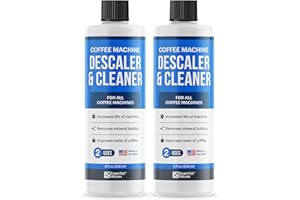 Essential Values Coffee Machine Descaler (2 x 236ml 4 uses) Descaler for Coffee Machines Compatible with Delonghi, Nespresso, Dolce Gusto and more - Espresso Machine Cleaner Liquid