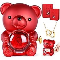 Regalo Rosa Conservata Con Collana E Orsetto - Set Cuore Per Festa Della Mamma, San Valentino, Compleanno - 14