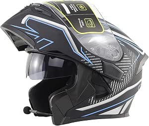 Casco Moto Apribile Bluetooth, Casco Modulare con Doppia Visiera, Casco da  Moto Integrato,Traspirante e Confortevole, per Adulti, Donne e Uomini  Omologato ECE E,L\u003d57~58cm : Amazon.it: Auto e Moto
