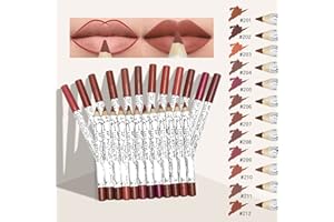 ANGGREK Zestaw 12 szt. Matowych Kredek do Ust, Wodoodpornych i Gładkich, Podkreślających Urocze, Delikatne Usta, Długotrwałe, Odpowiednie do Codziennego Makijażu (Różne kolory)