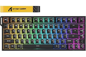 ‎ATTACK SHARK ATTACK SHARK R82 HE 8000Hz Przewodowa Klawiatura Gamingowa z Rapid Trigger i Magnetycznymi Przełącznikami, Dokładność RT 0,005mm, Snap Tap, Regulowana Aktywacja, RGB, PC/Mac, Czarny