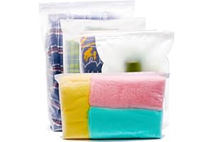 BOBEEN Large Travel Storage Bags, 10 Pack Zipper Clothes Bags (30x40cm) Plastic Zip-lock Seal Bags Reusable for Clothes, Shoes, Cosmetics