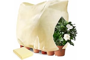 Euakee Protezione Invernale per Piante, 200 x 240 CM Cappuccio Protezione Piante con Coulisse e Cerniera, Telo Copripiante Invernale Antigelo, Sacco di Protezione Invernale per Piante