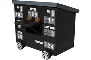 OLIPHANT Cricket Scoreboard Desk Tidy | Authentically Designed | Store Phones & Stationery | Personalise Scores | Ideal for Cricket Enthusiasts | Gray, Wood