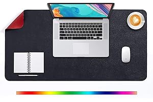 Tapis de Souris Grand, DOBAOJIA sous Main Bureau XL, Mouse Pad Mat Prolongé, Tapis de Portable, Tableau d'Écriture, Buvard de Bureau, Double Face Usage en Cuir PU Étanche 80 x 40cm(Noir/Rouge)