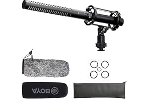 BOYA News Gathering Interview Shotgun Microphone XLR for Canon, BY-BM6060 Pro Broadcast-Quality Boom Mic with Windscreen & Shock Mount for Canon 6D Nikon D800 Sony Camcorders YouTube Video