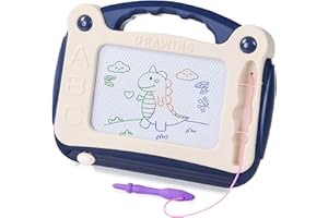 OSDUE Planche à Dessin Magnétique, Tableau de Griffonnage Effaçable avec Stylo Magnétique, Bloc-notes de Peinture, Jouet de Voyage, Cadeau d'anniversaire, Jouet d'apprentissage Educatif (Bleu)