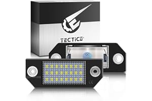 TECTICO LED Luci targa auto Lampada targa E-Mark ECE Bianco puro 6000K Canbus Nessun errore per Focus C-MAX I 03 MK2 03-08,2 pezzi