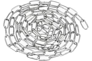sourcing map Stainless Steel 304 Hardened Proof Coil Chain 1m Length 1.2mm Thickness Zinc Plated