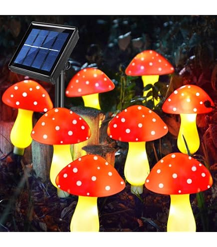 Garten Mile Solar-Pilz-Lichter - 2 Stück, Ca. 23 Cm Hoch, Wasserdicht, Mit Dämmerungssensor - Für Terrasse, Garten & Beete
