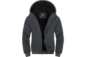 LLdress Sweats à Capuche Homme Veste Polaire Chaude Hiver Manteau Fermeture éclair Hoodie Sweatshirt avec Poche Veste Décontractée Sport