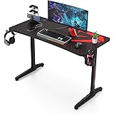 Amazon Brand - Umi Gaming desk 120×60 CM I Shape Computer Gaming Desk for pc Large Computer Desk with Mousepad for Home and O