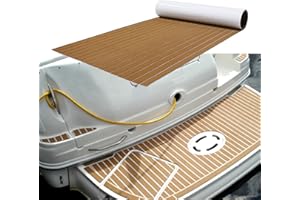 MIJOBS Espuma Teca Marina Suelo para Yates, Barcos, Caravanas, Autocaravanas, etc. EVA Autoadhesiva de Bricolaje Hecha de Pisos de Madera de Teca, Antideslizante, Saludable y Sin Sabor（Marrón）