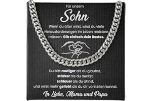 SOFIA FERRER Geschenk für Sohn, Kette Jungen Teenager, Geschenk Junger Mann, Halskette für mein Sohn mit Spruch Mutter Vater, Geburtstagsgeschenk, Weihnachten