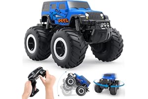 Gindoly Zdalnie sterowany 2,4 GHz, monster truck, 4WD 15+ km/h, hobby, offroad, samochód RC, wodoszczelny, samochód terenowy, z 2 bateriami, zabawka dla dzieci od 6, 7, 8, 9, 10, 11-rekiny