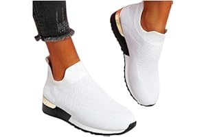 SUNGGOKO Sneaker Damen Mesh Atmungsaktiv Elegante Schuhe Turnschuhe Sportschuhe Leichtgewichts Komfortabel Frauen Walkingschuhe Halbschuhe Cushion Wasserdicht Flach Für Sporthalle Outdoor Jogging