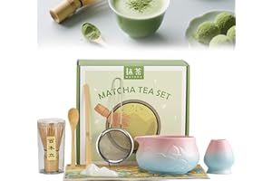 Neuytiky Te Matcha Kit,Matcha Kit De 8 Piezas, Con Batidora De Matcha, Cuenco De Matcha, Cuchara, Reposa Palillos, Colador, Portacucharas, Set de Regalo para Amantes del Matcha
