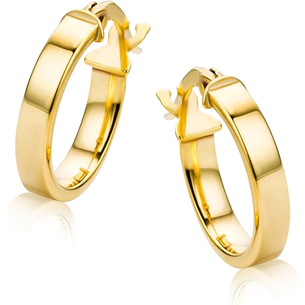 Orecchini In Oro 18k Con Zirconi | Chaton 7mm E Greca 4.5mm | Giallo Oro | Chiusura A Pressione | Modello AB9396 | Confezione Regalo Inclusa - 2