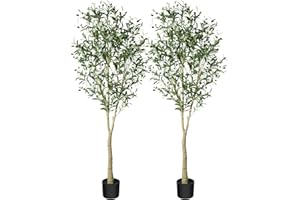 CROSOFMI Olivo Artificial Planta 180cm Plantas Artificiales Decorativas Grande Árboles Plástico de Interior y Exterior Decoración para Hogar, Oficina, Casa, Balcón, Dormitorio