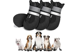 Adiwo 2 par vattentäta halkfria hundskor, hundsockor med justerbara reflekterande remmar, tvättbara vattentäta sockor för hun