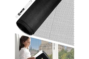 BUZIFU Tela de Mosquitera por Metros 100 x 250 cm Malla Mosquitera para Ventana Mallas Mosquiteras Negra Fibra de Vidrio Malla Fina para Hacer Mosquiteras Adiós a los Mosquitos y Otros Insectos