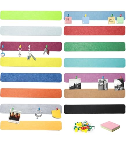 Bacheca grande autoadesiva, 40 x 60 cm, bacheca decorativa in feltro, lavagna in sughero, pieghevole, per ufficio, casa e cameretta dei bambini
