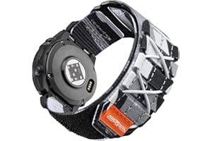 Bandletic Pasek do zegarka Garmin Fenix 7X, 6X Pro, Instinct 2X, Epix 2 Pro, 26 mm, Fenix 6X, 5X, Enduro 2, Tactix 7 Pro, Descent MK2i, Fenix 3, nylonowy, zamiennik, z szybkozłączką Quick Fit