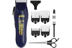 Wahl Tondeuse pour chien, Pro series lithium dog grooming kit, pour poils droits, lisses, longs, soyeux et courts, tondeuse sans fil à faible bruit, ergonomique et légère